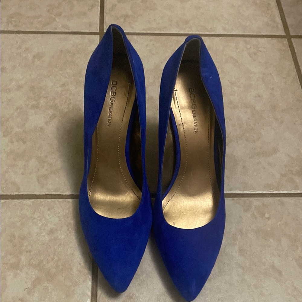 BCBGeneration Blue High Heel Pumps with Pointed Toe